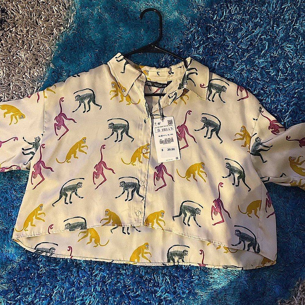 Dress shirt crop top